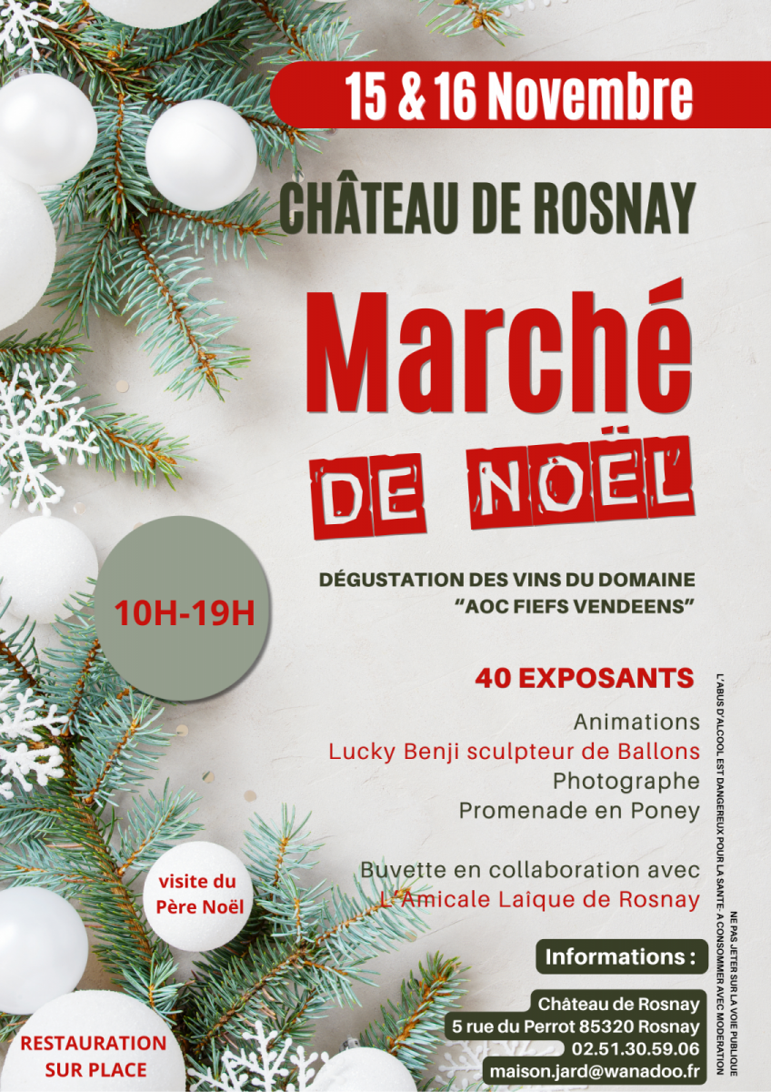 Château de ROSNAY-Rosnay-Affiche marché de Noël