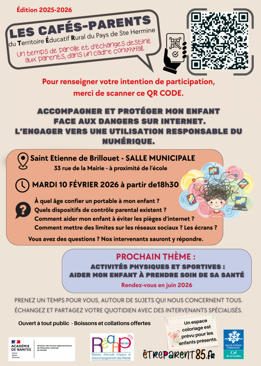 Affiche de présentation Cafés-parents du TER 10 02  2026