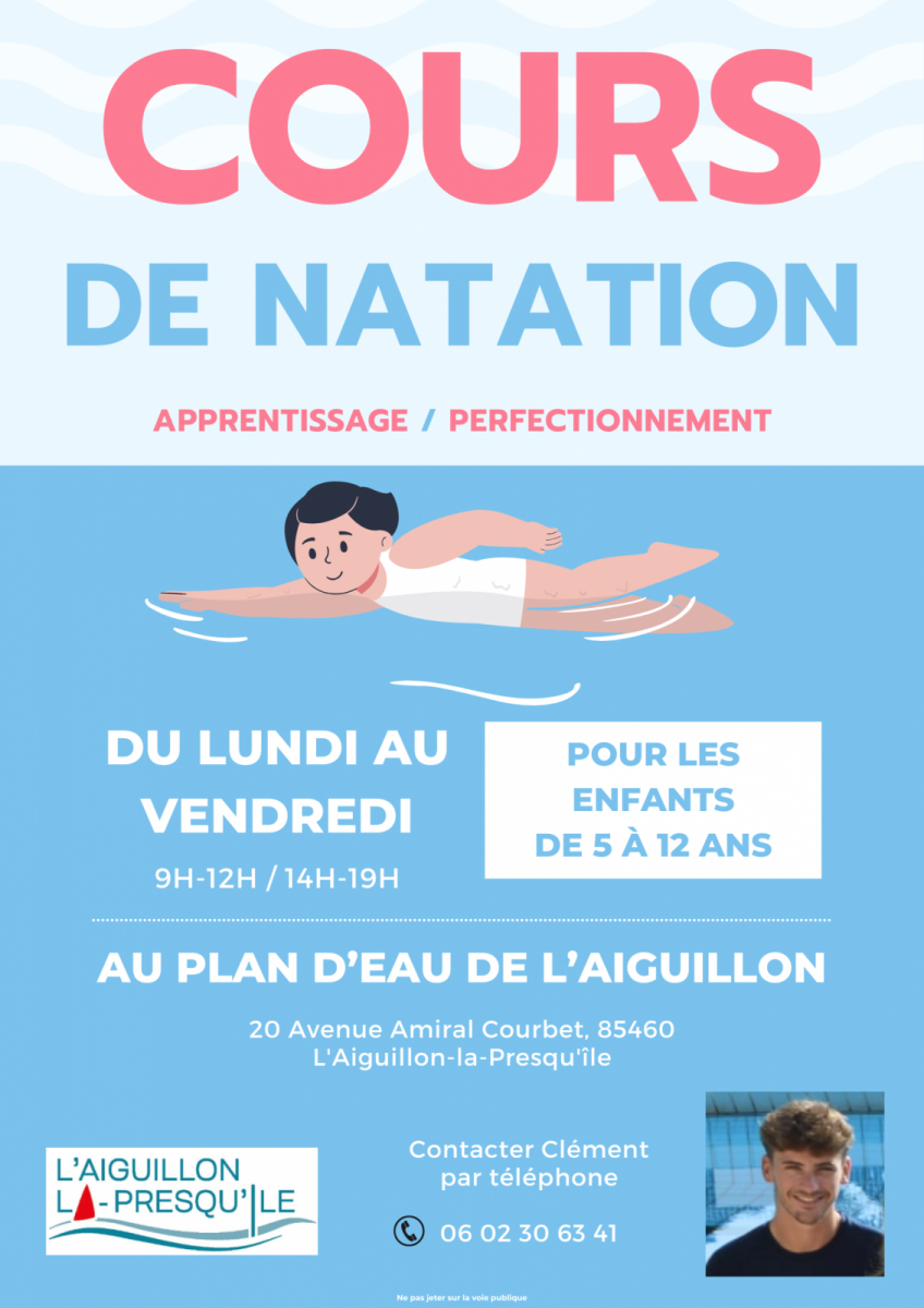 Cours de natation – Plan d’eau de l’Aiguillon