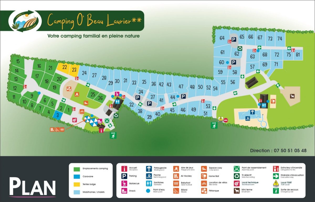 Camping O’Beau Laurier_Saint Denis du Payré_Plan du camping