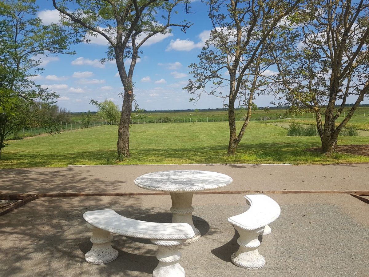 Vue du terrain de boules gîte La Dune – Triaize