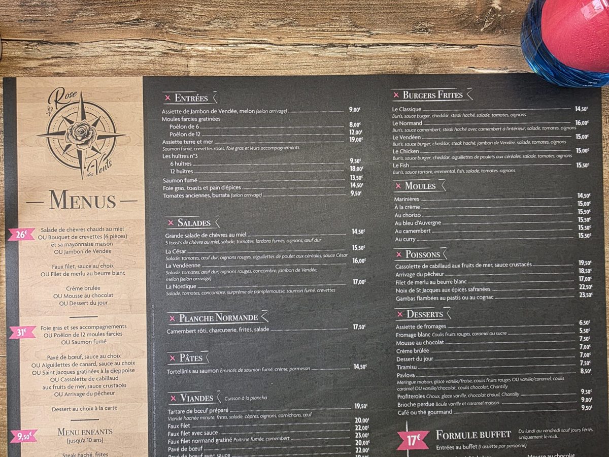 Restaurant-la Rose des Vents – L’Aiguillon-la-Presqu’île