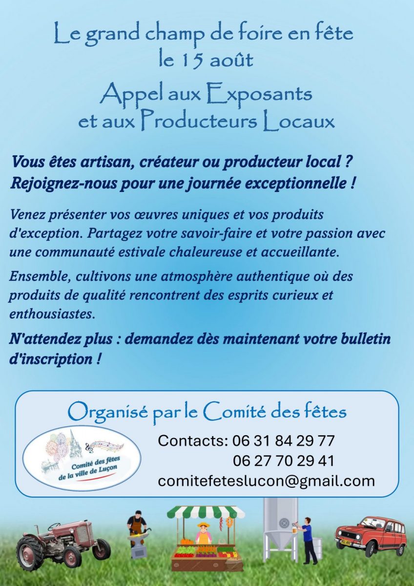 appel aux exposants