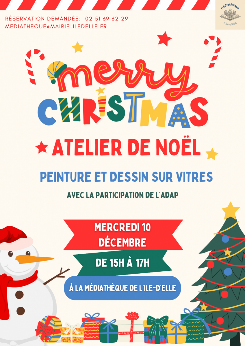 Affiche heure du conte – atelier noel