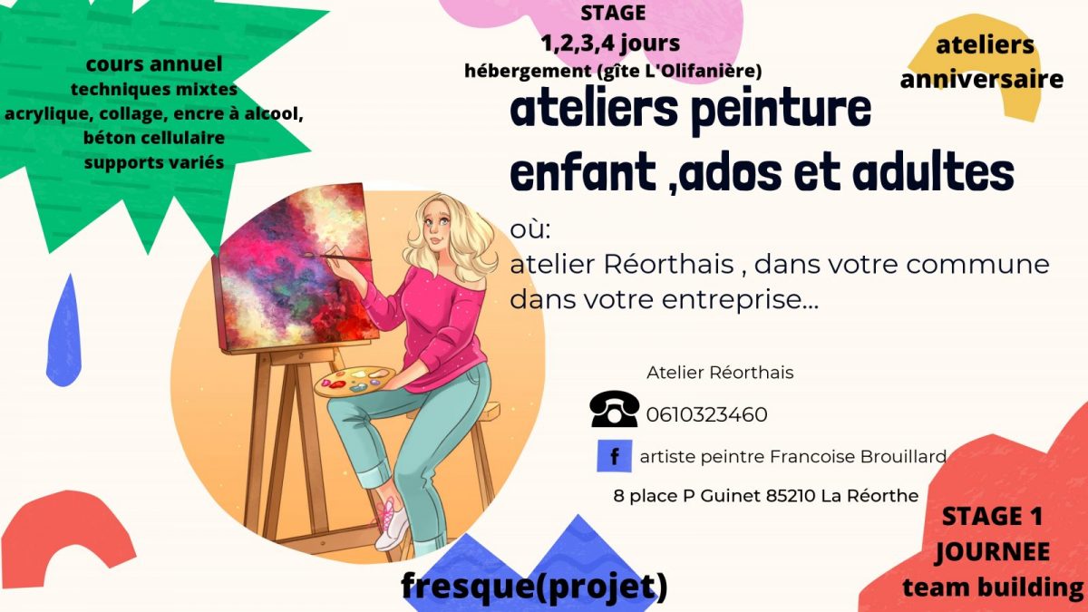 ateliers peinture enfant ,ados et adultes