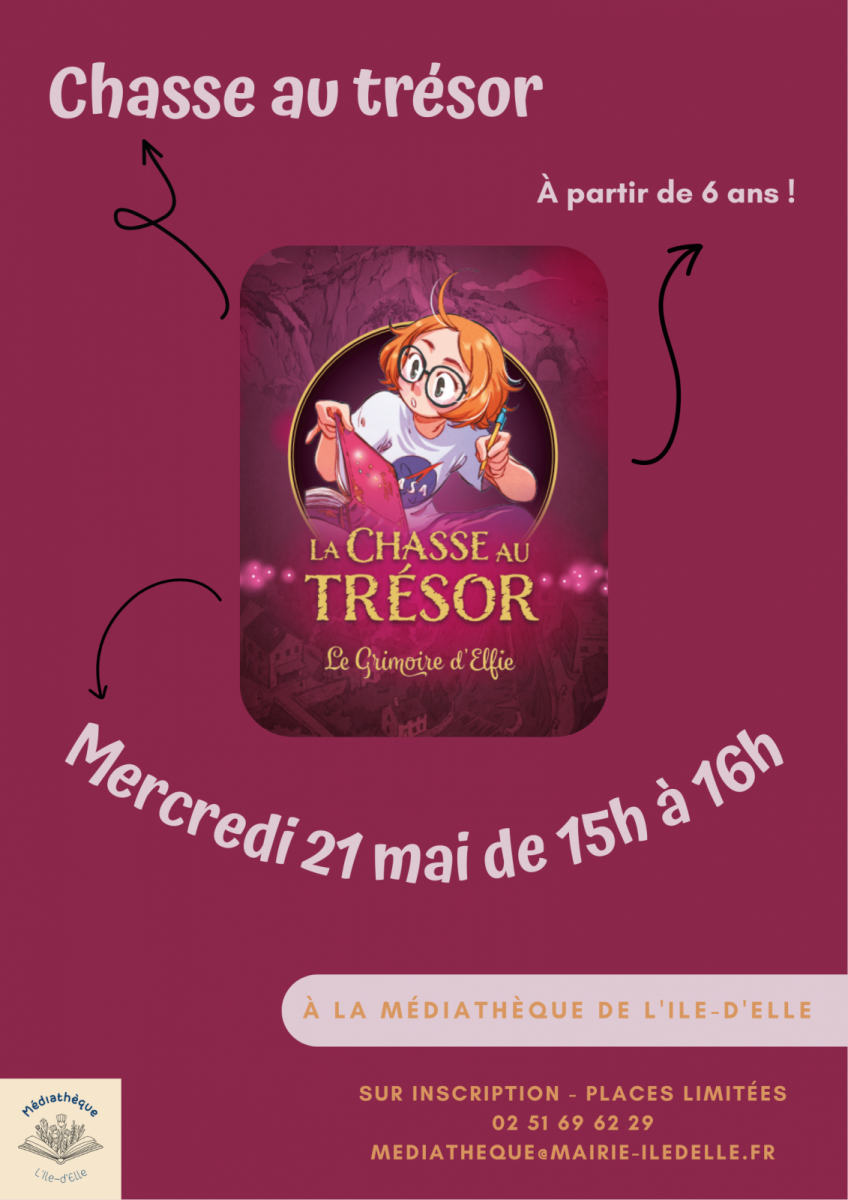 Affiche heure du conte – chasse au trésor